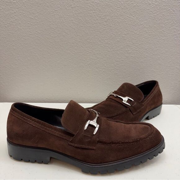 Gucci Loafers Horsebit Mens Size 11.5 Brown Suede Shoes main image 10